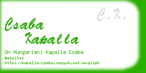 csaba kapalla business card